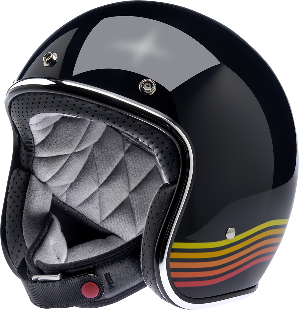 Biltwell Bonanza Open Face Helmet Gloss Black Spectrum
