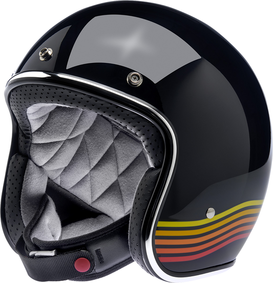 Biltwell Bonanza Open Face Helmet Gloss Black Spectrum