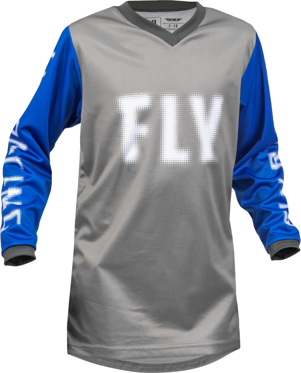 FLY Racing 2023 Youth F-16 Jersey Grey/Blue