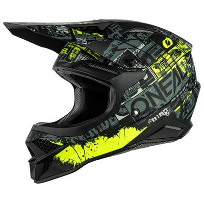 Oneal 2021 3 Series Ride Offroad Helmet - Black/Neon Yellow
