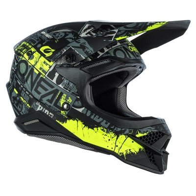 Oneal 2021 3 Series Ride Offroad Helmet - Black/Neon Yellow