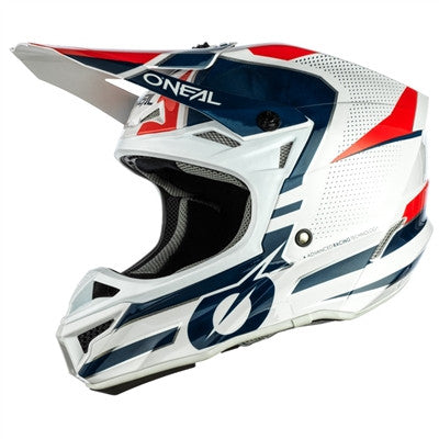 Oneal 2021 5 Series Sleek Offroad Helmet - White/Blue/Red
