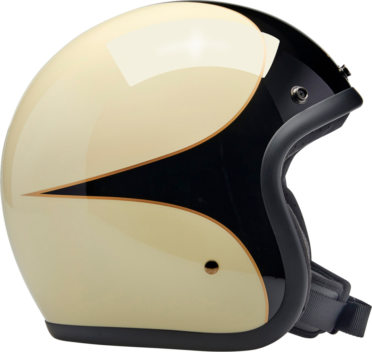 Biltwell Bonanza Open Face Helmet Gloss Vintage White/Black Scallop