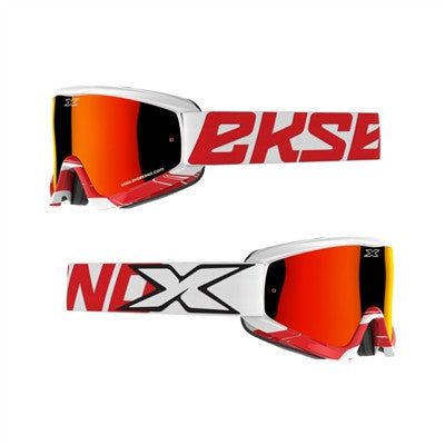 EKS GOX Crossfade Goggles - White Red/Red Mirror Lens