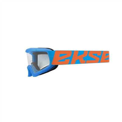 EKS X-Grom Youth Goggles - Cyan Blue Flo Orange/Clear Lens