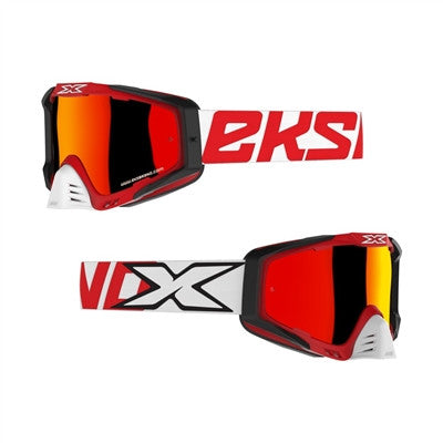 EKS-S Premium Goggles - Red Black White/Red Mirror Lens