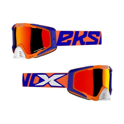 EKS-S Premium Goggles - Flo Orange Blue White/Red Mirror Lens