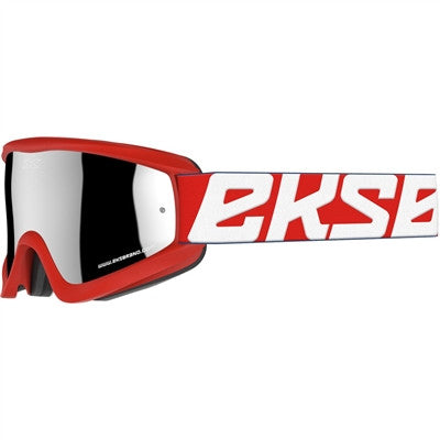 EKS Flat-Out Goggle - Red/White with Silver Mirror