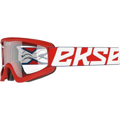 EKS Flat-Out Goggle - Red/White with Clear Lens