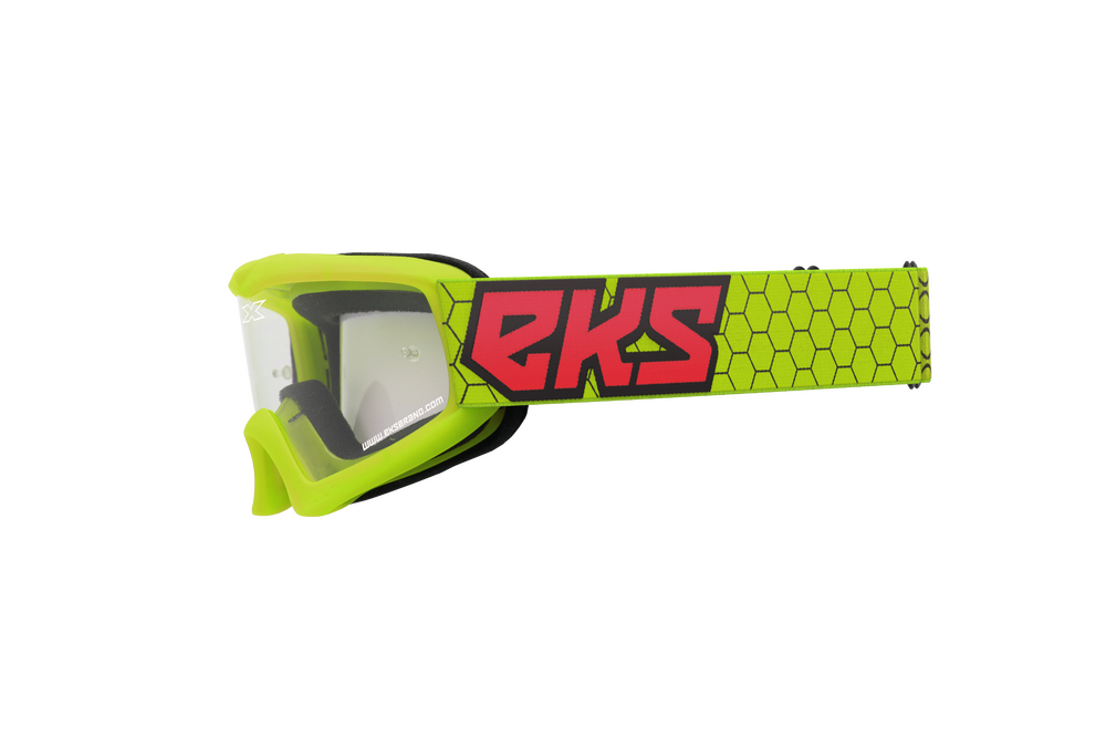 EKS BRAND - 067-30335 - XGROM YOUTH GOGGLE FLO YLW/BLACK/FIRE RED CLEAR