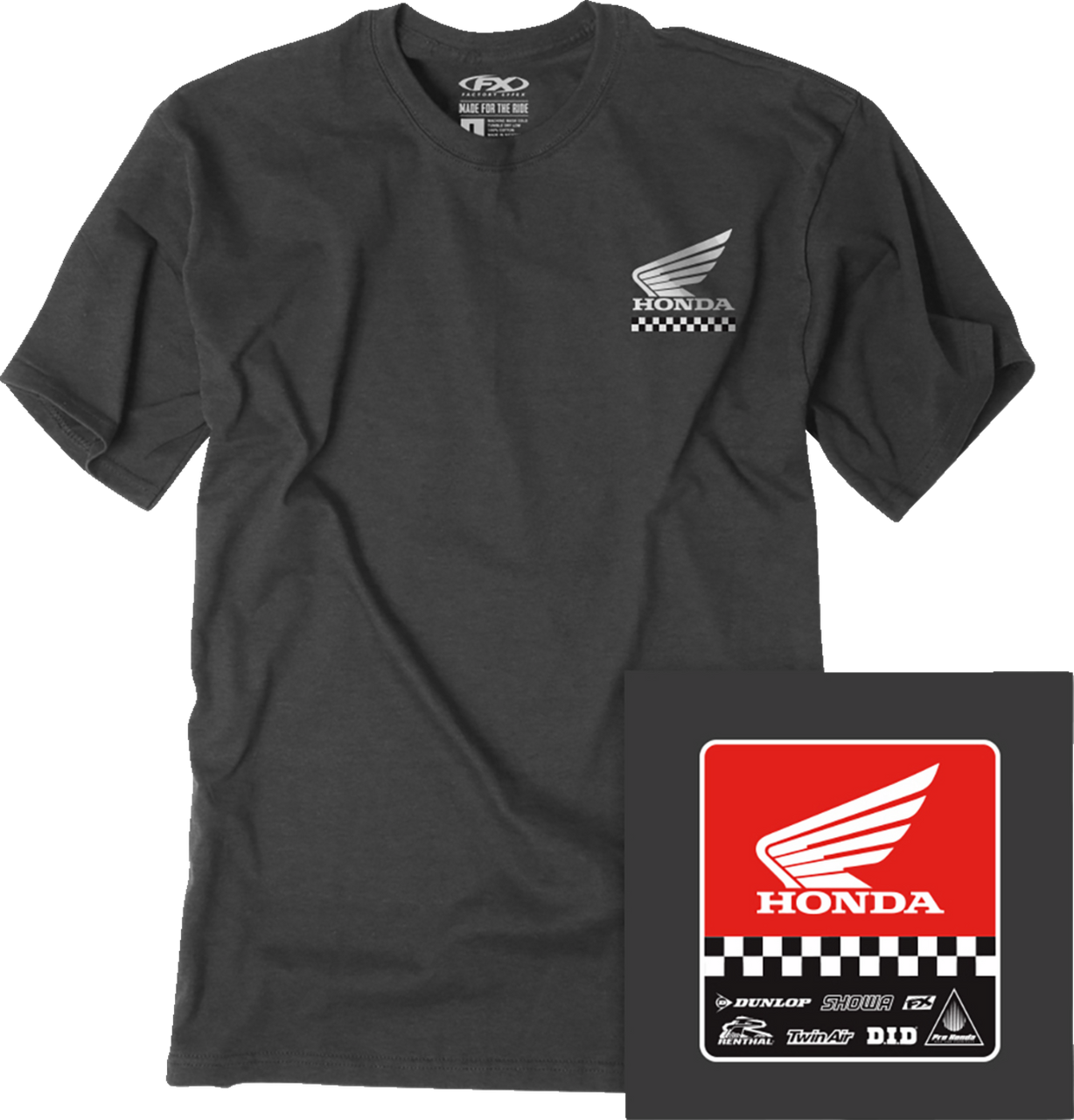 Factory Effex Honda Starting Line T-Shirt Heather Charcoal