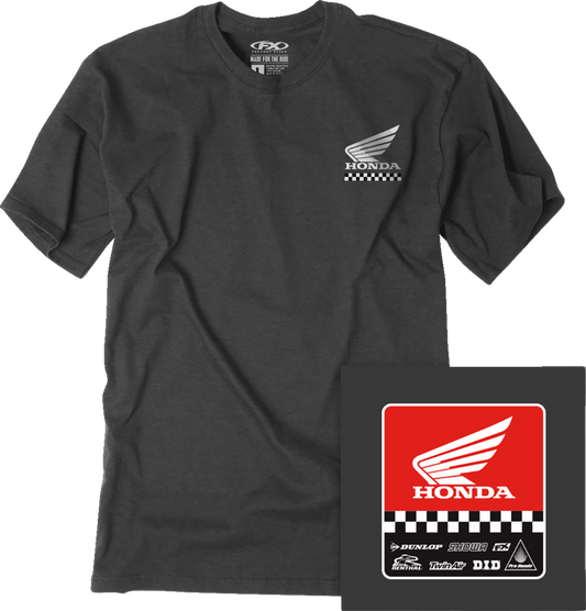 Factory Effex Honda Starting Line T-Shirt Heather Charcoal