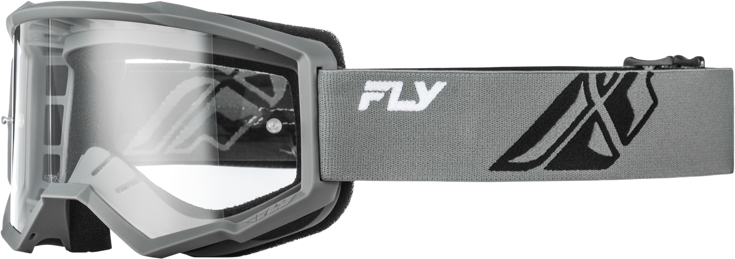 FLY Racing Youth Focus Grey/Black with Clear Lens