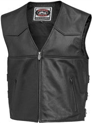 River Road Plains Leather Vest - Black - 38