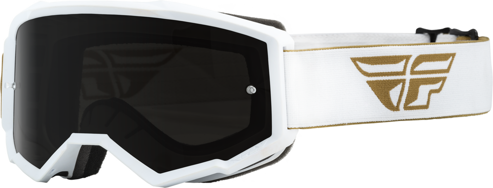 FLY RACING - 37-51723 - YOUTH ZONE GOGGLE GOLD/WHITE W/ DARK SMOKE/SMOKE LENS