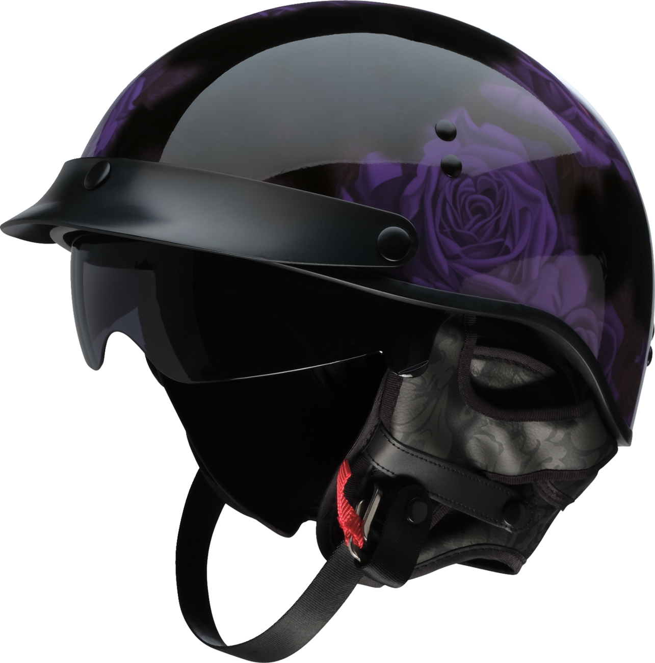 Z1R Vagrant NC Half Cruiser Helmet Rose Black/Purple