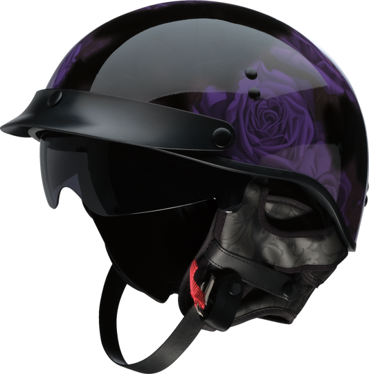 Z1R Vagrant NC Half Cruiser Helmet Rose Black/Purple
