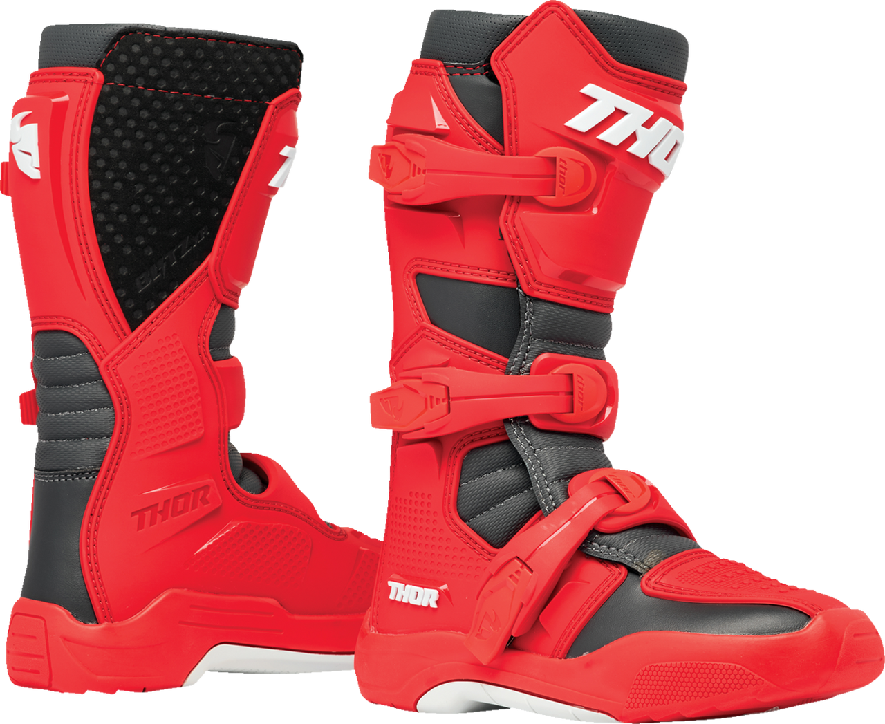 Thor Youth Blitz XR Boots - Red/Charcoal