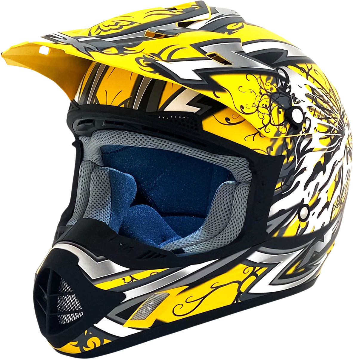 AFX Youth FX-17Y Offroad Helmet Butterfly Matte Yellow
