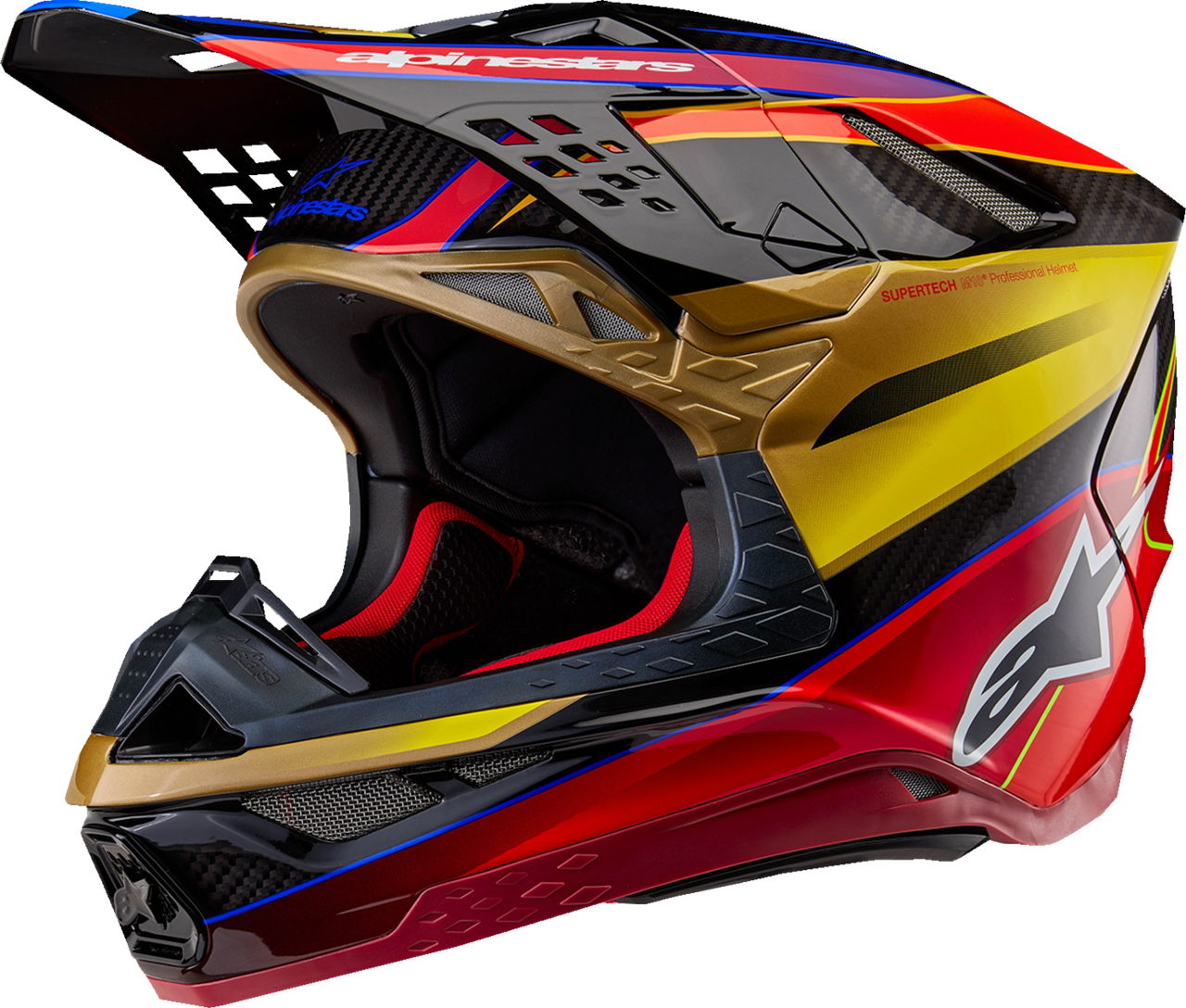 Alpinestars 2024 Supertech M10 Era MIPS Helmet - Gloss Gold/Yellow/Rio Red