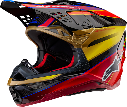 Alpinestars 2024 Supertech M10 Era MIPS Helmet - Gloss Gold/Yellow/Rio Red