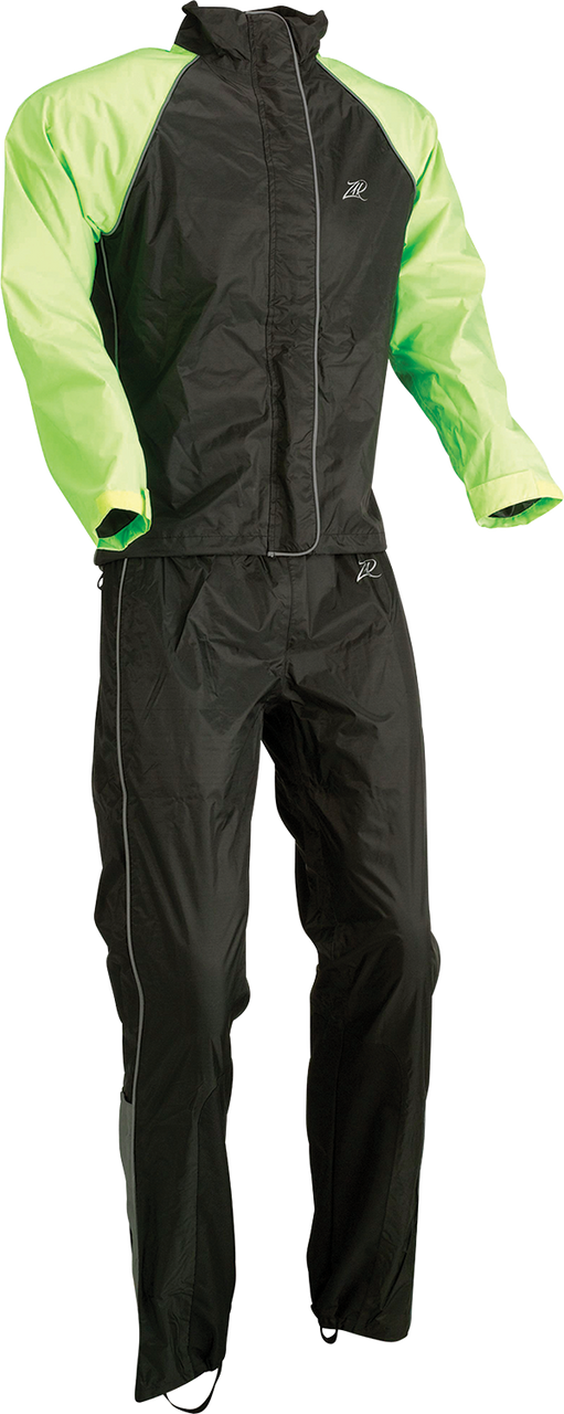 Z1R Womens 2-Piece Rainsuit Black/Hi-Vis