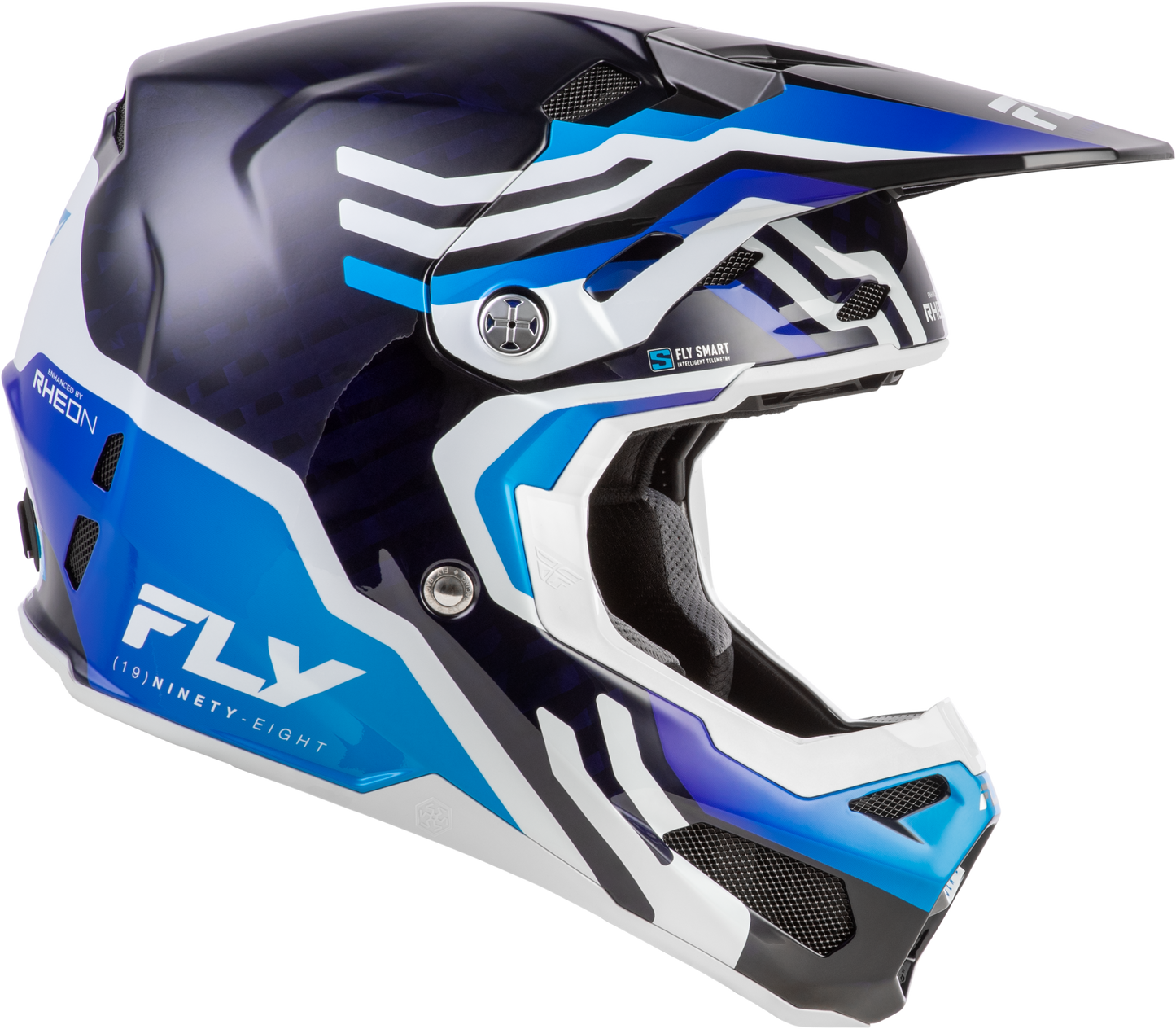 FLY Racing 2026 Formula S Carbon Byte Helmet Blue Carbon/Blue/White