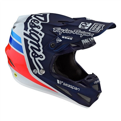 Troy Lee Designs 2021 SE4 Composite Offroad MIPS Helmet - Silhouette Team Navy/White