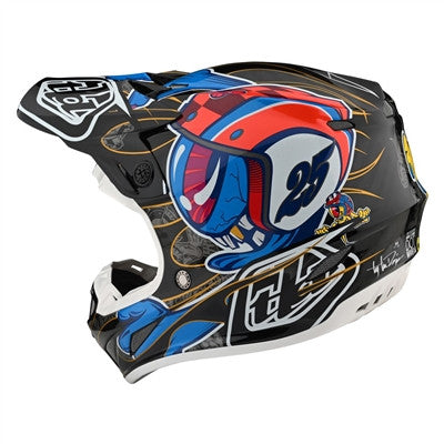 Troy Lee Designs 2020 SE4 Carbon Offroad MIPS Helmet - Eyeball Black/Red