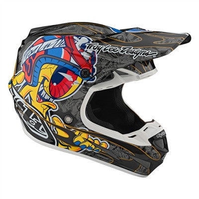 Troy Lee Designs 2020 SE4 Carbon Offroad MIPS Helmet - Eyeball Black/Red