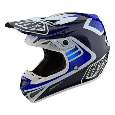 Troy Lee Designs 2020 SE4 Carbon Offroad MIPS Helmet - Flash Blue/White