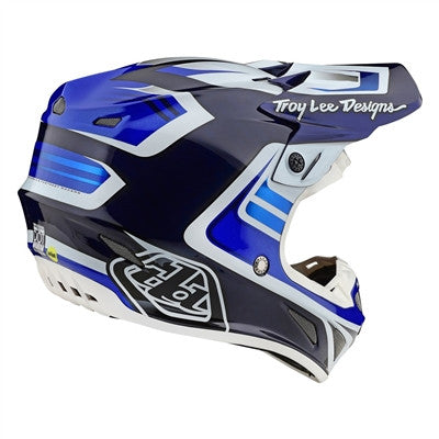 Troy Lee Designs 2020 SE4 Carbon Offroad MIPS Helmet - Flash Blue/White