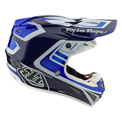 Troy Lee Designs 2020 SE4 Carbon Offroad MIPS Helmet - Flash Blue/White