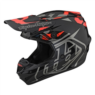 Troy Lee Designs 2022 GP Helmet - Overload Camo Black/Rocket Red