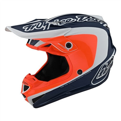 Troy Lee Designs 2022 SE4 Polyacrylite MIPS Helmet - Corsa Navy/Orange