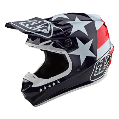 Troy Lee Designs 2021 SE4 Polyacrylite Offroad MIPS Helmet - Freedom Red/White