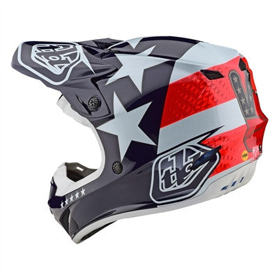 Troy Lee Designs 2021 SE4 Polyacrylite Offroad MIPS Helmet - Freedom Red/White