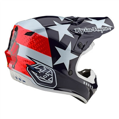 Troy Lee Designs 2021 SE4 Polyacrylite Offroad MIPS Helmet - Freedom Red/White
