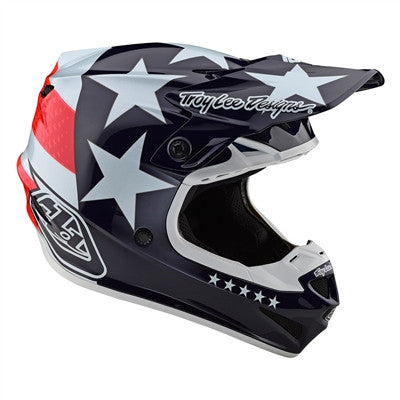 Troy Lee Designs 2021 SE4 Polyacrylite Offroad MIPS Helmet - Freedom Red/White