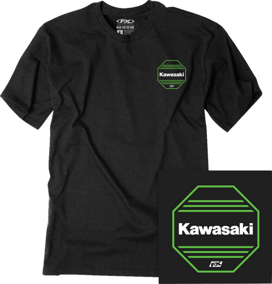 Factory Effex Kawasaki Octagon T-Shirt Heather Black