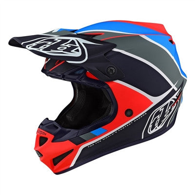 Troy Lee Designs 2021 SE4 Polyacrylite Offroad MIPS Helmet - Beta Orange/Navy