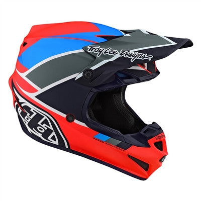 Troy Lee Designs 2021 SE4 Polyacrylite Offroad MIPS Helmet - Beta Orange/Navy