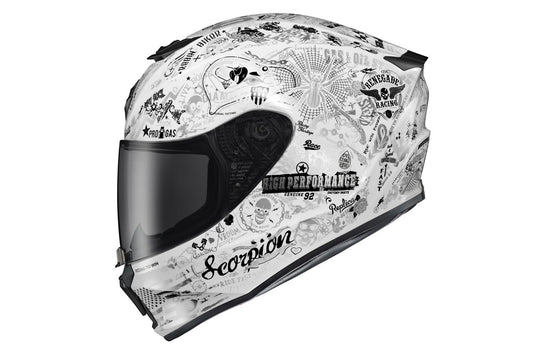 Scorpion EXO-R420 Full Face Helmet Shake II White