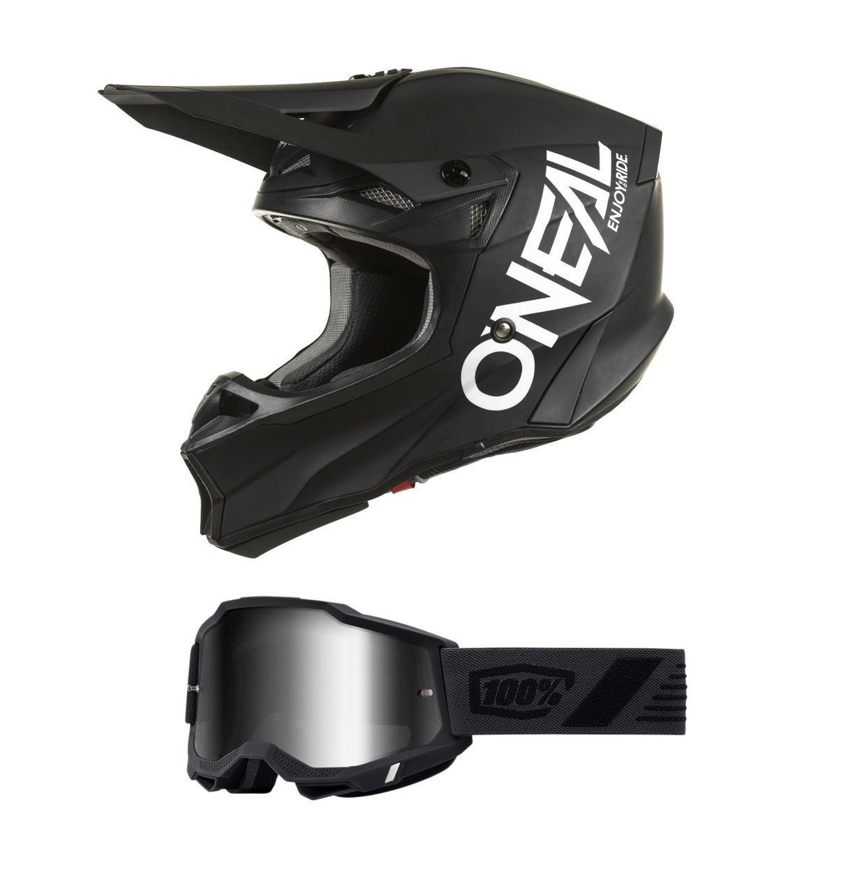 O'Neal 2024 10 Series Elite Helmet and Goggle Combo Black/White