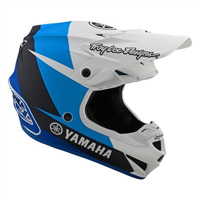Troy Lee Designs Youth SE4 Polyacrylite Offroad Helmet - TLD Yamaha L4 White/Blue