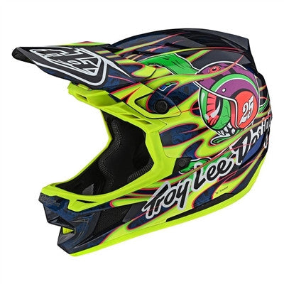 Troy Lee Designs D4 Composite MIPS Cycling Helmet - Eyeball Flo Yellow