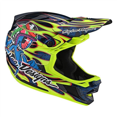 Troy Lee Designs D4 Composite MIPS Cycling Helmet - Eyeball Flo Yellow