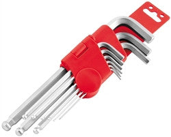 BikeMaster 9-Piece L-Ball End Hex Wrench Set And Holder
