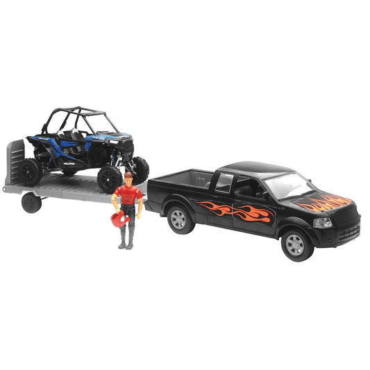 New Ray Toys 1:18 Scale Truck with RZR XP 1000 Truck with Polaris RZR XP-1000
