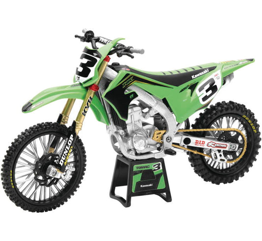 New Ray Toys 1:12 Scale Offroad Racer Replicas Kawasaki Factory Eli Tomac with #1 MX Championship Sticker Plates
